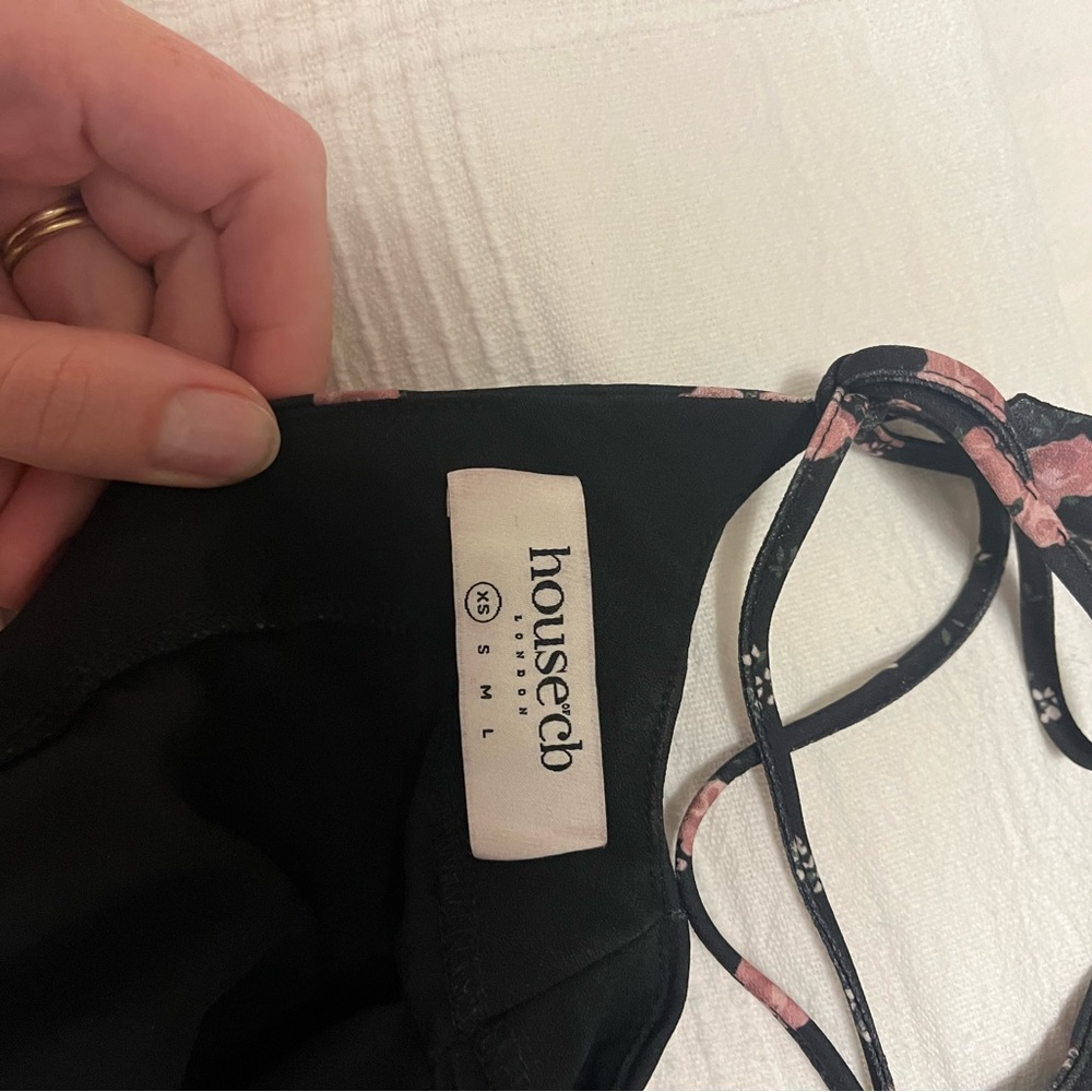 House of CB Black and Pink Floral Midi Dress - Picture 2 of 6